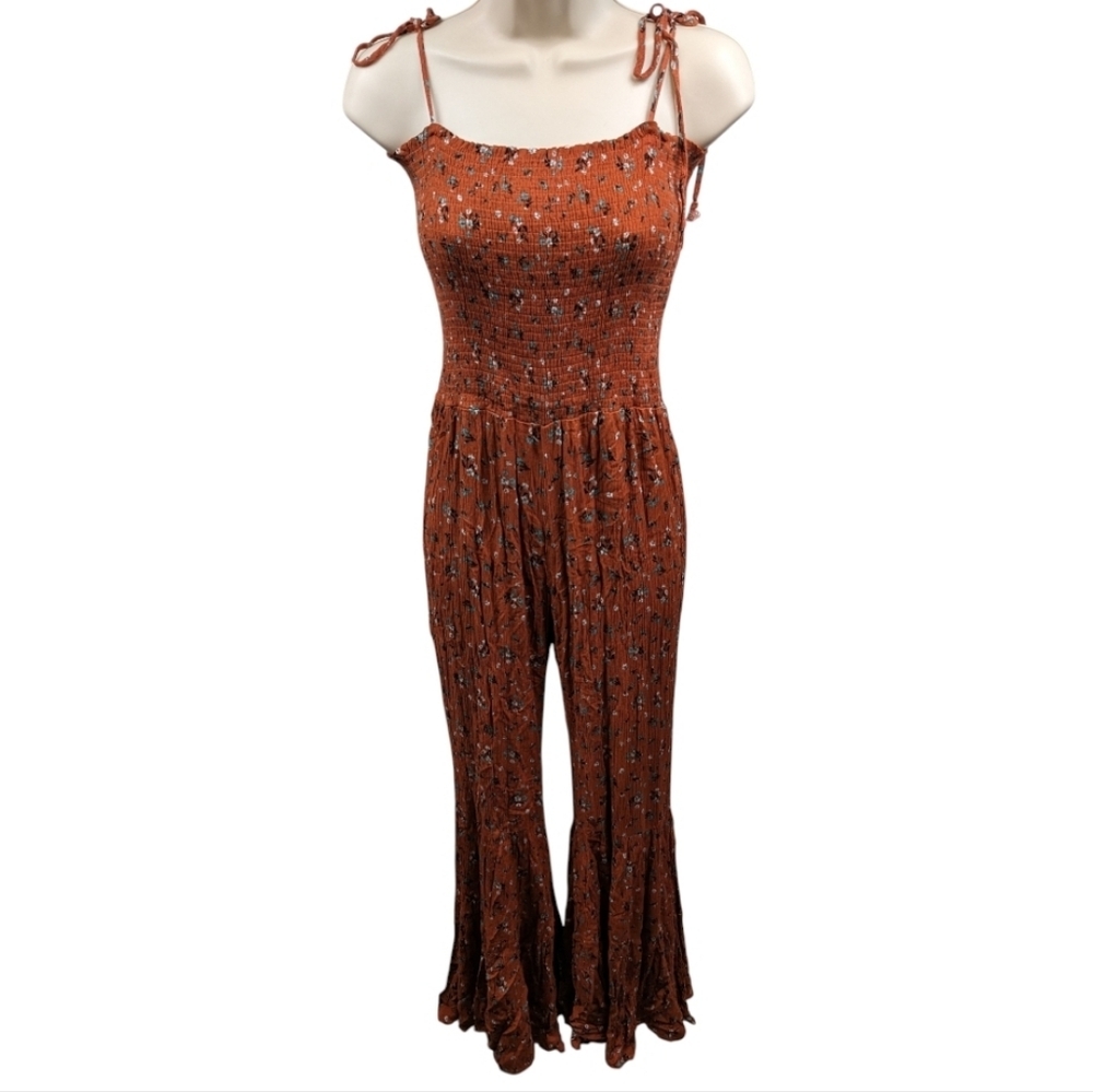 Storia Sleeveless Floral Print Jumpsuit Sz S